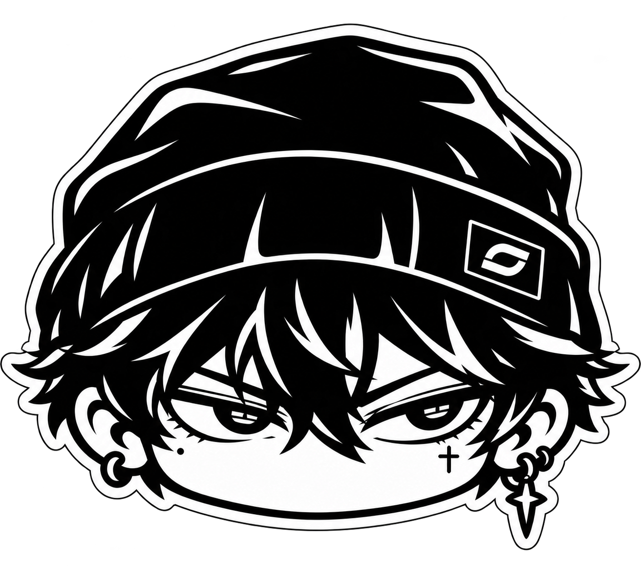 Mascote HEYO de gorro e cabelo curto